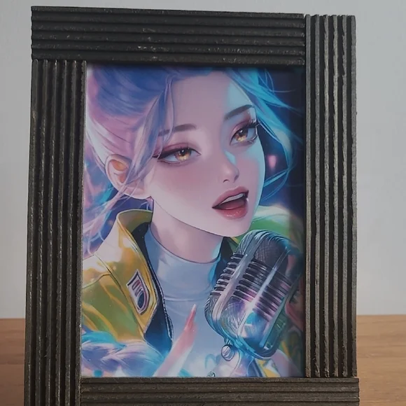 Black Ribbed Photo Frame - Picture 4 of 4